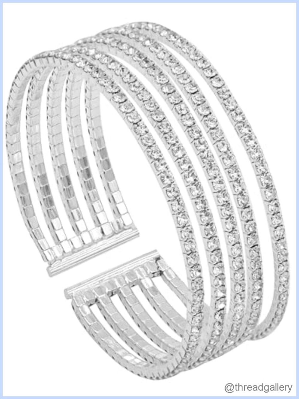Sparkling Rhinestone Cuff Bracelet Bangle Glamour Jewelry